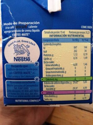 COFFEE MATE SABOR VAINILLA NESTLE 680 ML