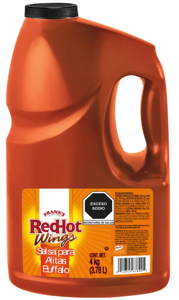 [SALPARALI RE-3.78L] SALSA PARA ALITAS BUFFALO RED HOT WINGS 3.78 L