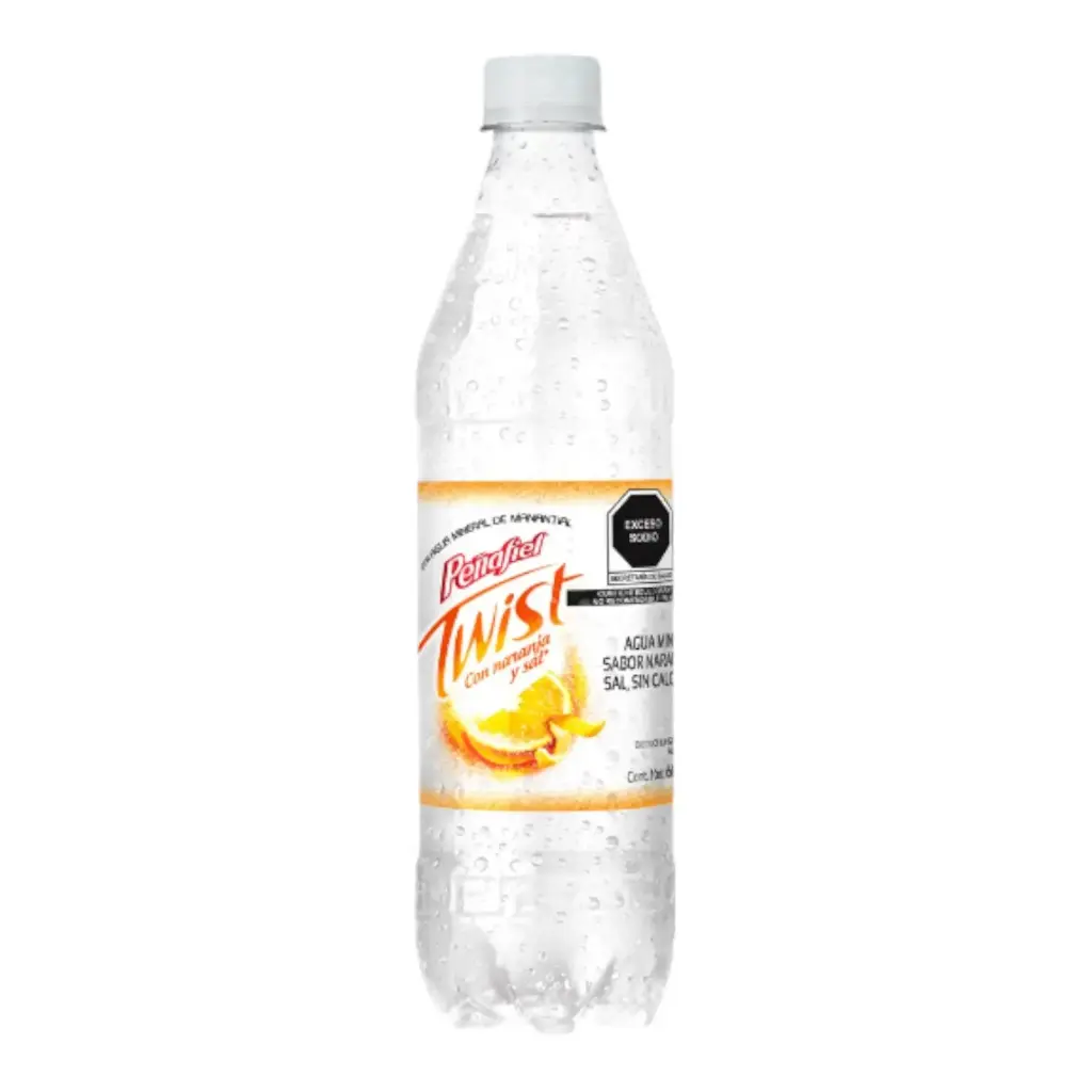 AGUA MINERAL TWIST CON NARANJA Y SAL PEÑAFIEL 600 ML PZ