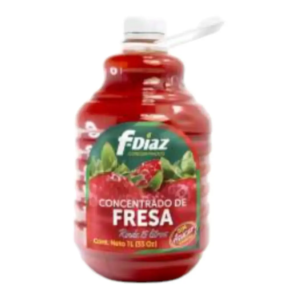 CONCENTRADO DE FRESA SIN AZUCAR FDIAZ, 1 LT