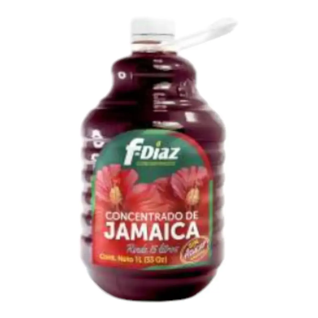 [CONDEJAM AZ-1L] CONCENTRADO DE JAMAICA SIN AZUCAR FDIAZ, 1 LT