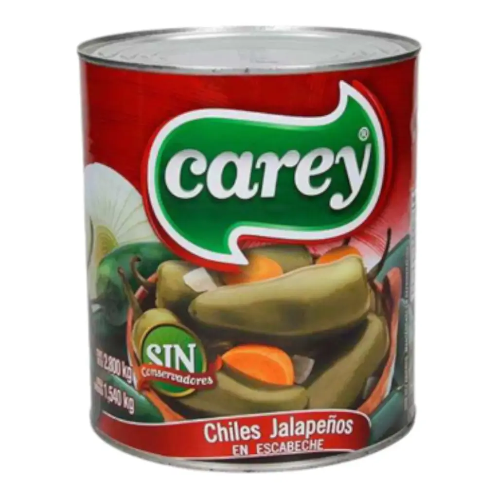 CHILES JALAPEÑOS ENTEROS EN ESCABECHE CAREY 2.8 KG