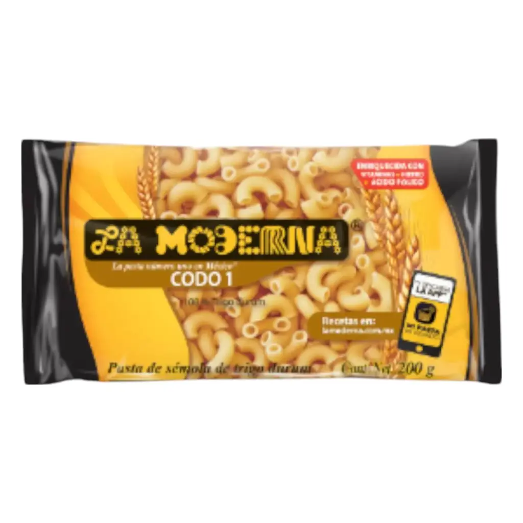 [PASCOD1 MO-200G] PASTA CODO 1 LA MODERNA 200 GRS