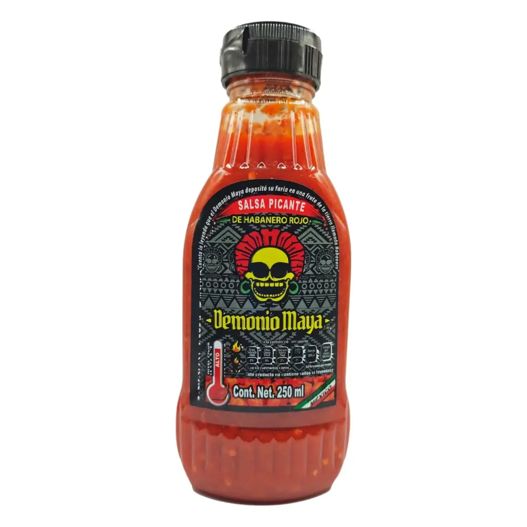 SALSA CHILE HABANERO ROJO DEMONIO MAYA 250 ML