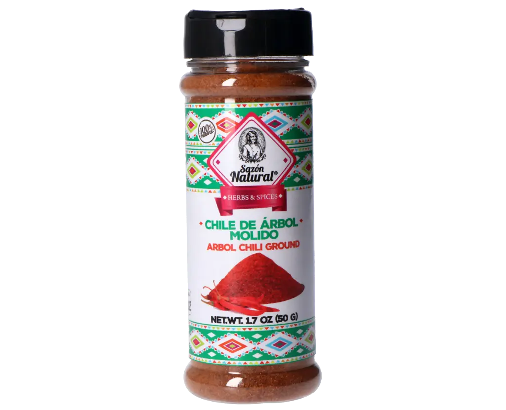[CHIARBMOL NA-50G] CHILE ARBOL MOLIDO SAZON NATURAL 50 G