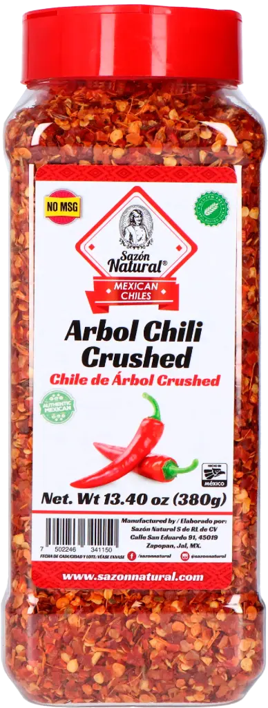[CHIARBHOJ NA-380G] CHILE ARBOL HOJUELA SAZON NATURAL 380 G