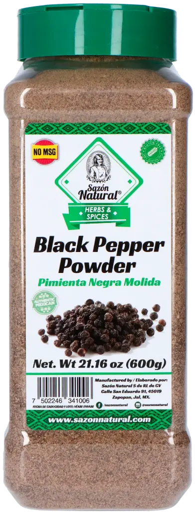 PIMIENTA NEGRA MOLIDA SAZON NATURAL 650 G