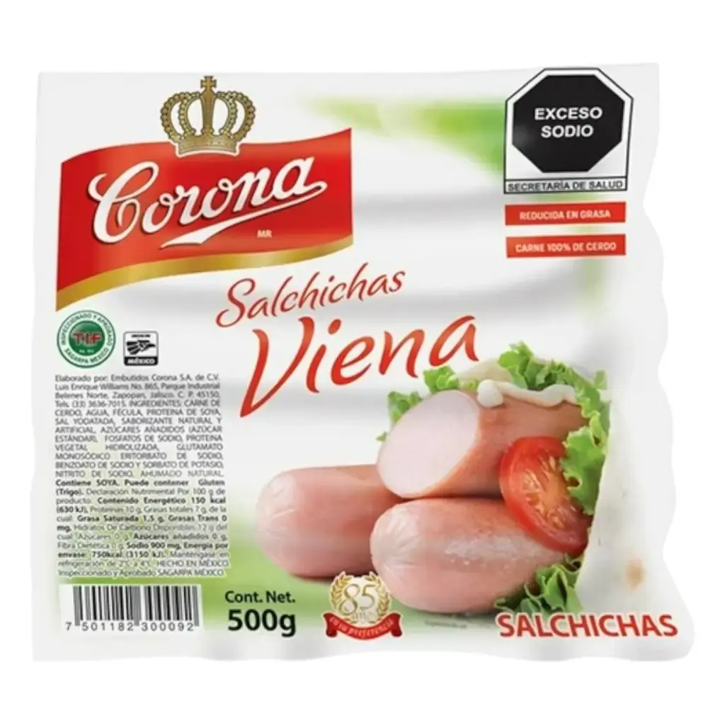 [SALVIECOR GR-500G] SALCHICHA VIENA CORONA 500 GR