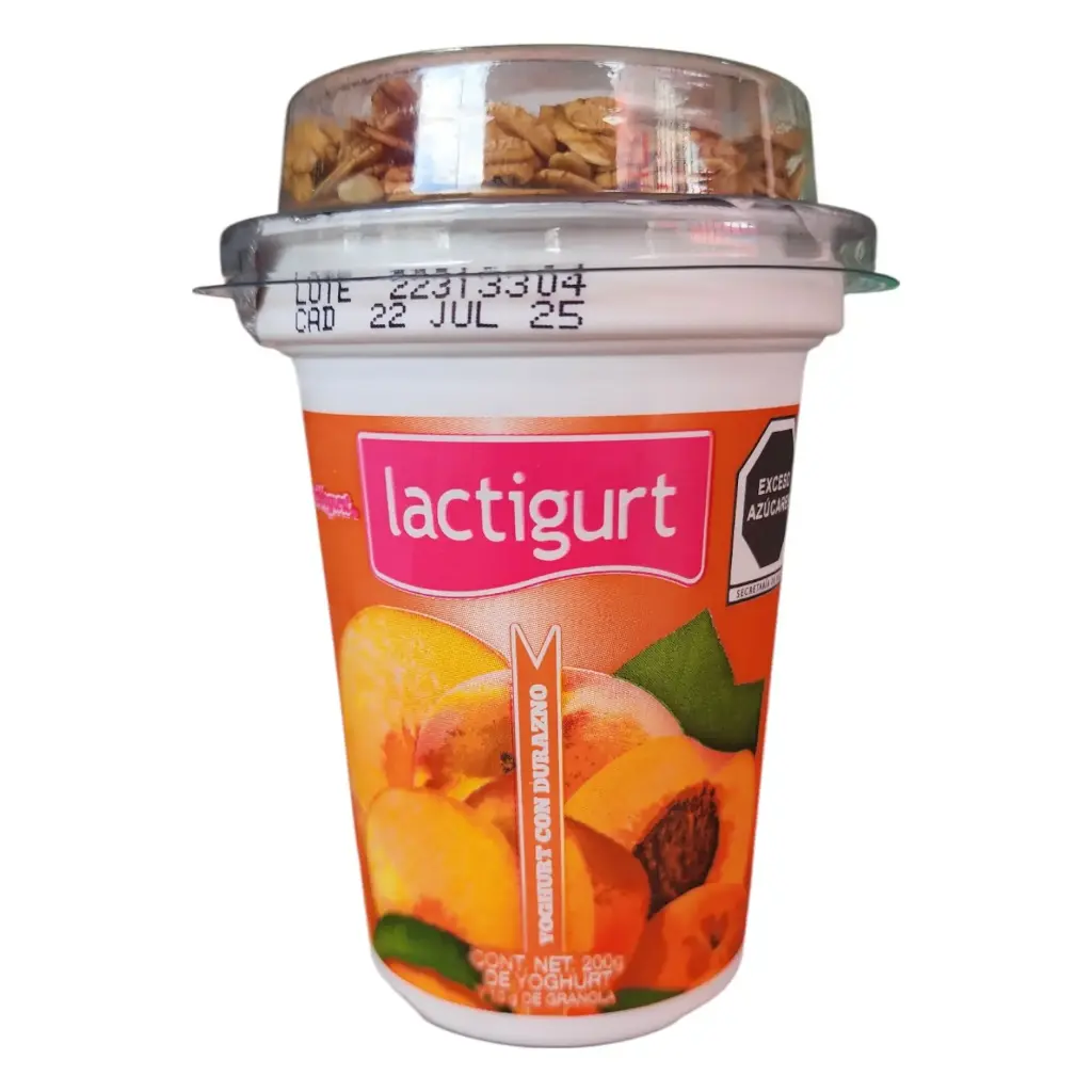 YOGURT CON GRANOLA DURAZNO LACTIGURT 200G