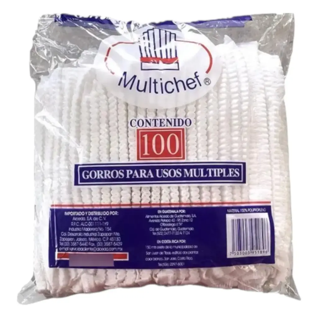 [GORMUL100-100PIEZA] GORROS MULTICHEF 100 PIEZAS