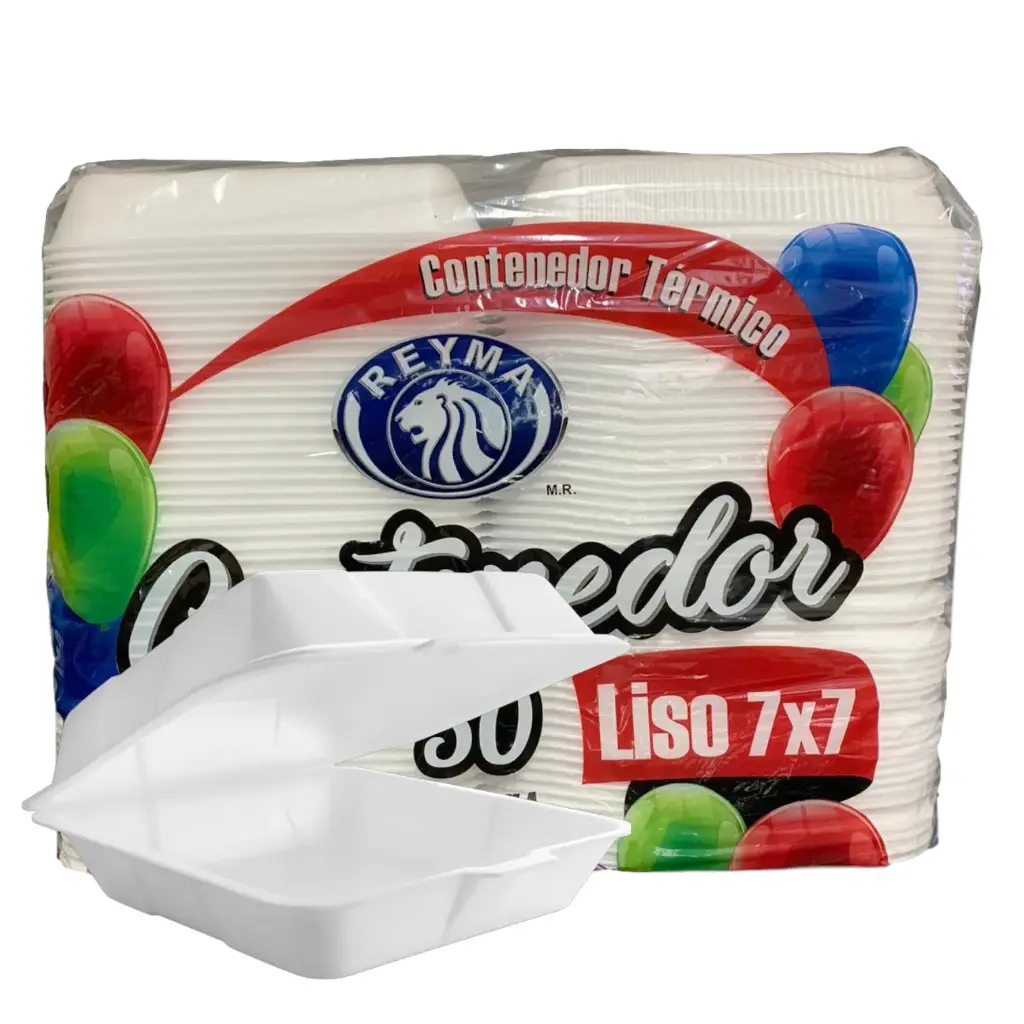 [CON7X LI-50PIEZA] CONTENEDOR 7 X 7 LISO REYMA 50 PZ