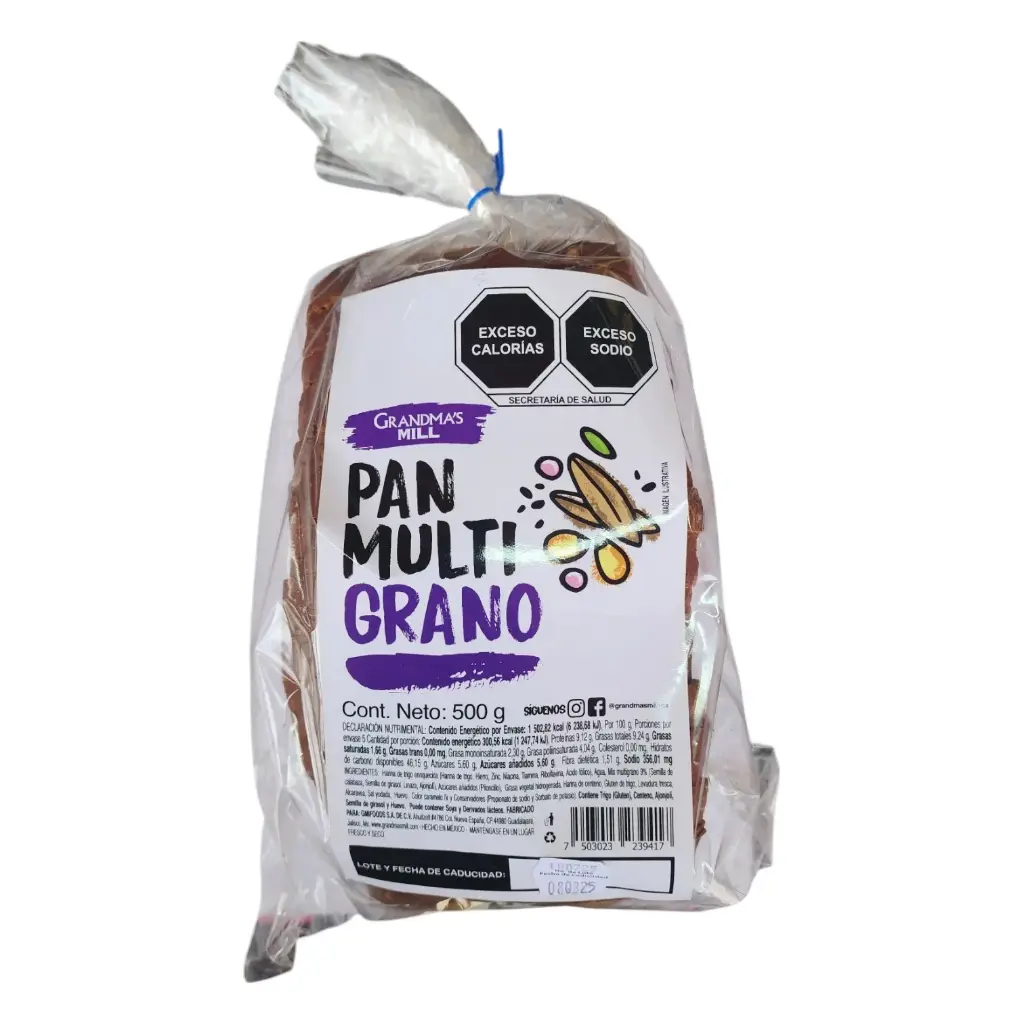 PAN MULTIGRANO GRANDMAS MILL 500 G PAQUETE