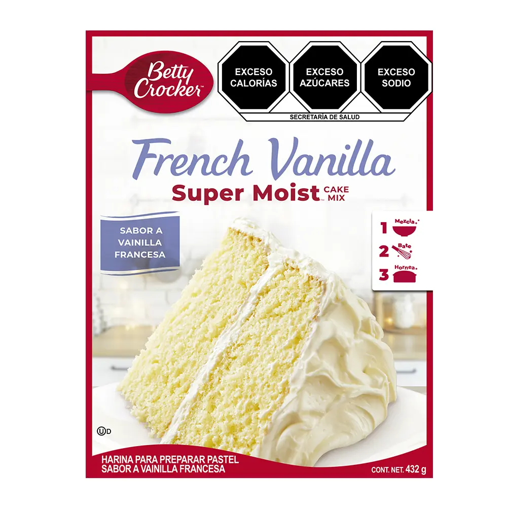 HARINA PARA PASTEL VAINILLA FRANCESA BETTY CROCKER 375 G