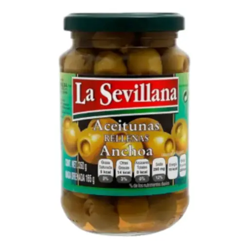 [ACERELANC SE-350G] ACEITUNA RELLENAS ANCHOAS LA SEVILLANA 350 G