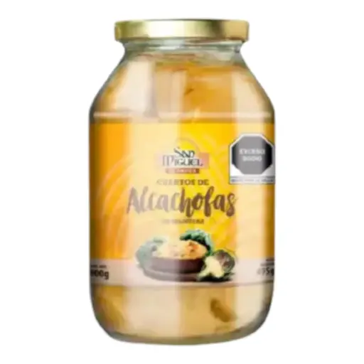 [CUADEALC SA-495G] CUARTOS DE ALCACHOFA EN SALMUERA SAN MIGUEL 495 G