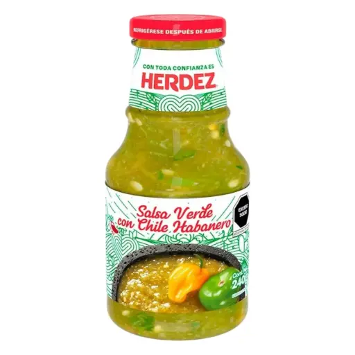 [SALVERCON HA-240G] SALSA VERDE CON CHILE HABANERO HERDEZ 240 GR