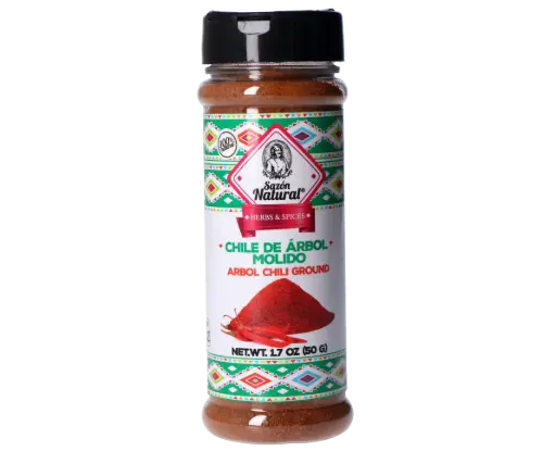 [CHIARBMOL NA-50G] CHILE ARBOL MOLIDO SAZON NATURAL 50 G