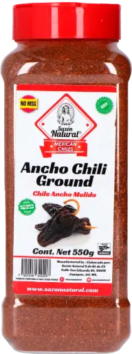[CHIANCMOL NA-550G] CHILE ANCHO MOLIDO SAZON NATURAL 550 G