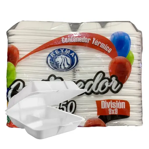 [CON9X CO-50PIEZA] CONTENEDOR 9 X 9 CON DIVISIÓN REYMA 50 PZ